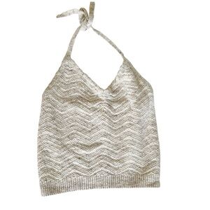 Aerie Crochet Halter Neck Crop Top